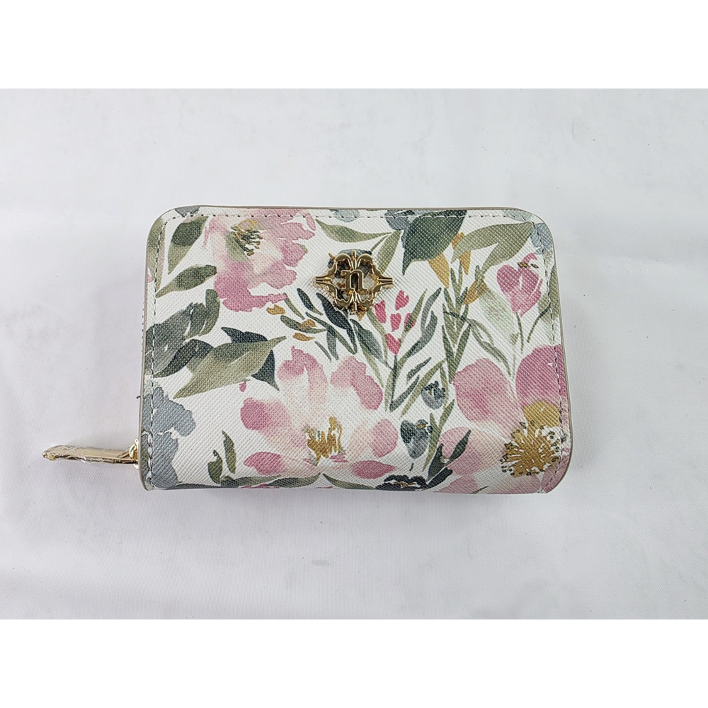 Nanette Lepore Sofie Wallet Organizer Floral Spring Magnolias Pink Green